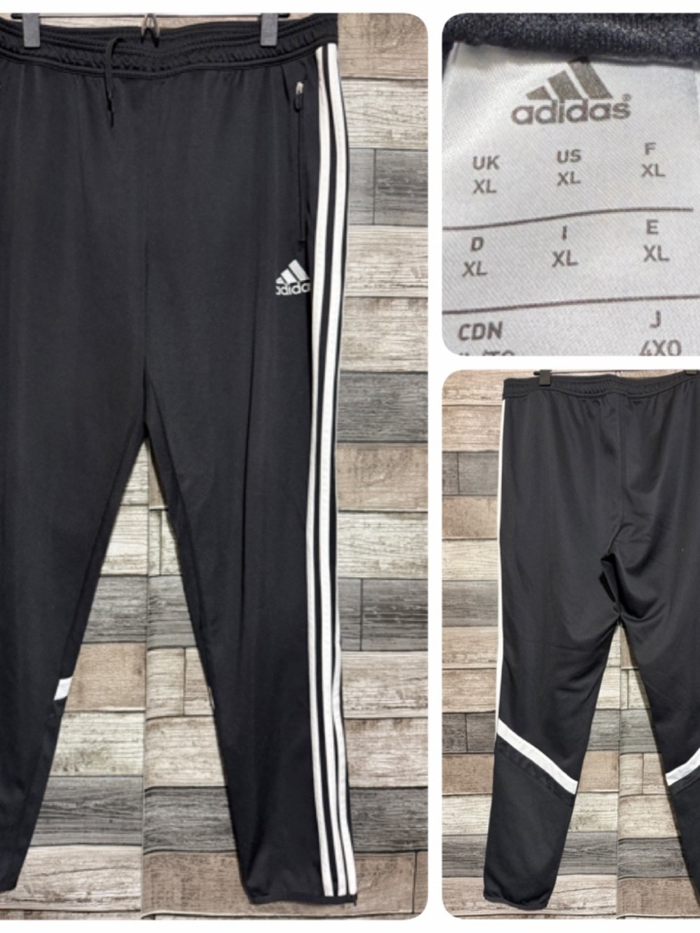 Adidas Condivo 14 Training Pants XL Black White Ankle Zip (Inseam 29.5) G80820